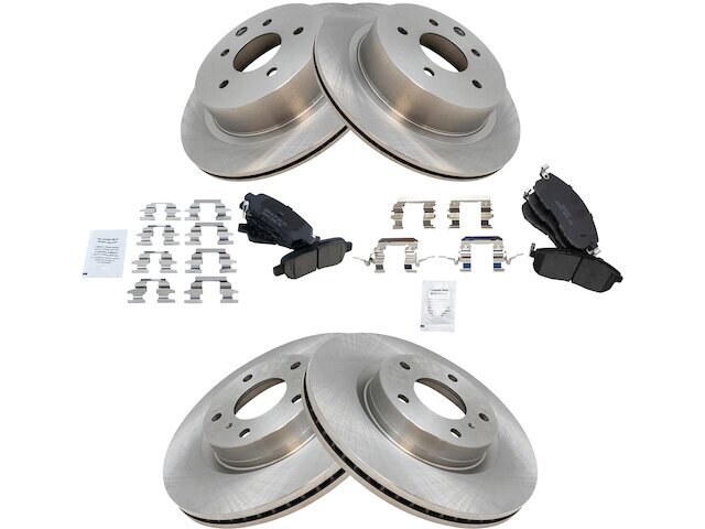 TRQ 46BQ84G Front and Rear Brake Pad and Rotor Kit Fits 2003-2005 ...