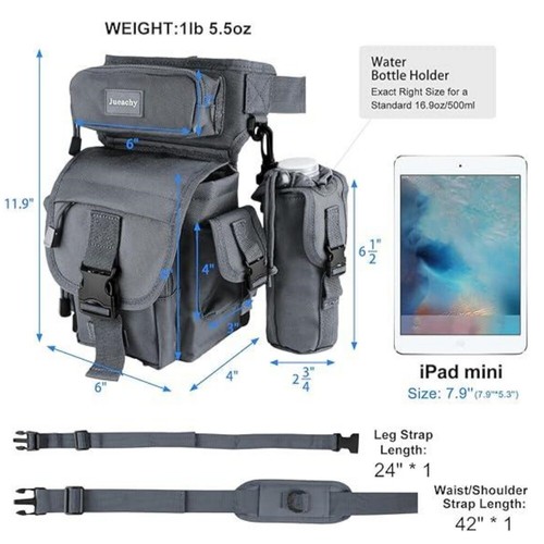 Herren Wasserdicht Nylon Taille Bein Tasche Drop Waist Motorrad Taktischer Rucksack - Bild 7 von 22