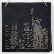 Targa in pietra Ardesia 20x20cm personalizzata con foto lastra da appendere