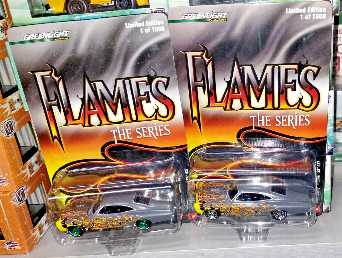 1967 Chevy Impala SS 427 Flames GREEN MACHINE GreenLight set 003