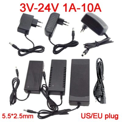 AC DC 3V 5V 6V 8V 9V 10V 12V 15V 24V Power Supply Adapter Charger for LED Light