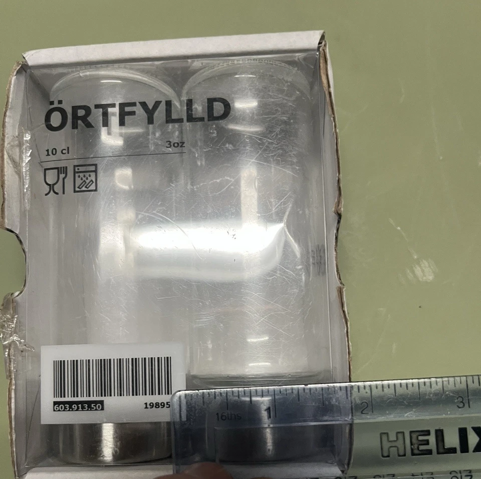 Nuevo Stock Antiguo - Ikea Ortfylld 2 Tarros de Especias 10cl 3oz Acero y Vidrio Örfylld, LEER Foto 4 de 4