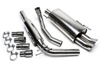 Edelstahl Sport-Auspuff Anlage ABE VW Polo 4 6N 2X76Mm