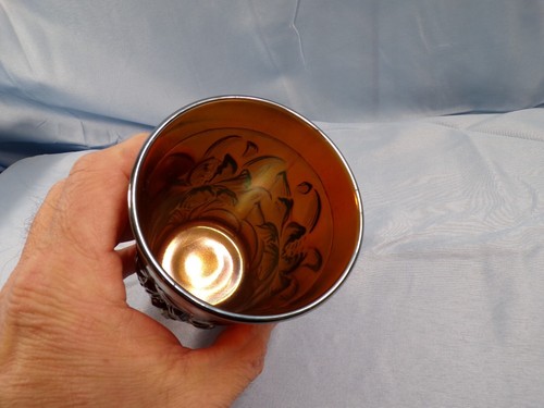 Vintage Dugan Amethyst Carnival Glass Heavy Iris Tumbler - Picture 5 of 8