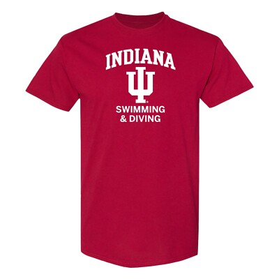 Indiana Hoosiers Arch Logo Swimming & Diving T Shirt - Cardinal