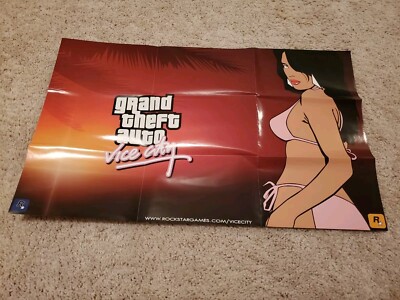 Grand Theft Auto VICE CITY (PlayStation 2) Poster Map 13'' x 22'' BRAND NEW