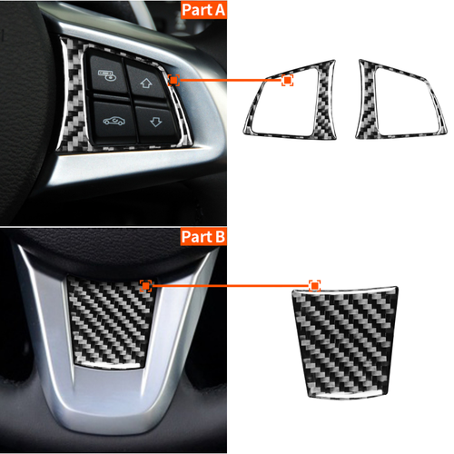 3Pcs Real Carbon Fiber Steering Wheel Sticker Trim Decor For BMW Z4 E89 200916 eBay