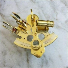 Navy Brass Astrolabe Nautical Sextant Mini Navigational Instruments Vintage Gift