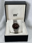 Montblanc Summit Quartz 7093 Date Men's Watch Silver Black Working