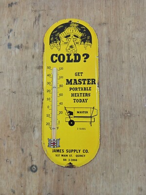 Vintage model  Master Heater Thermometer Plate merchandise advertising Store