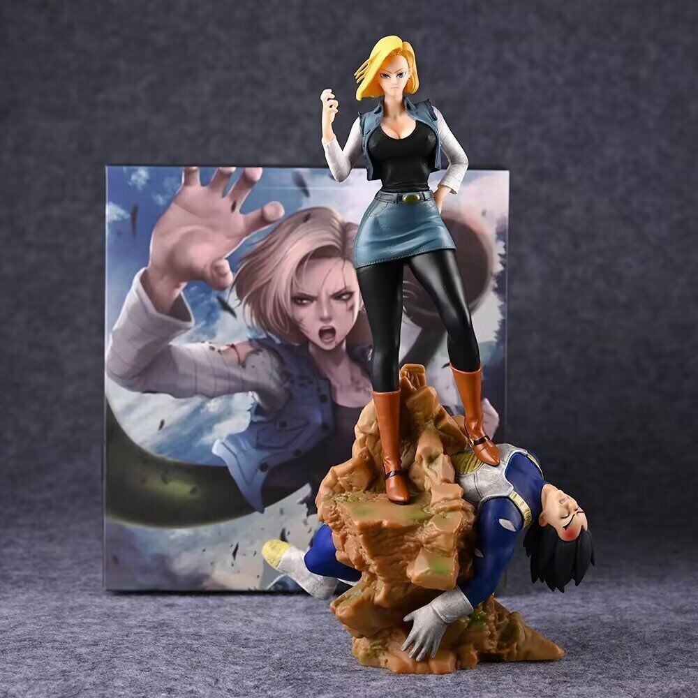 Dragon Ball Z Android 18 Vs Vegeta Anime Figure Gk Statue Model Pvc Doll Toys