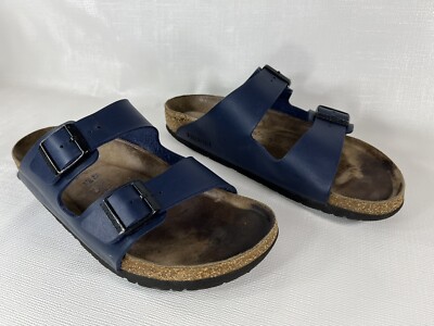 Birkenstock Arizona 2 Buckle Strap Slip On Blue Leather  display picture 2