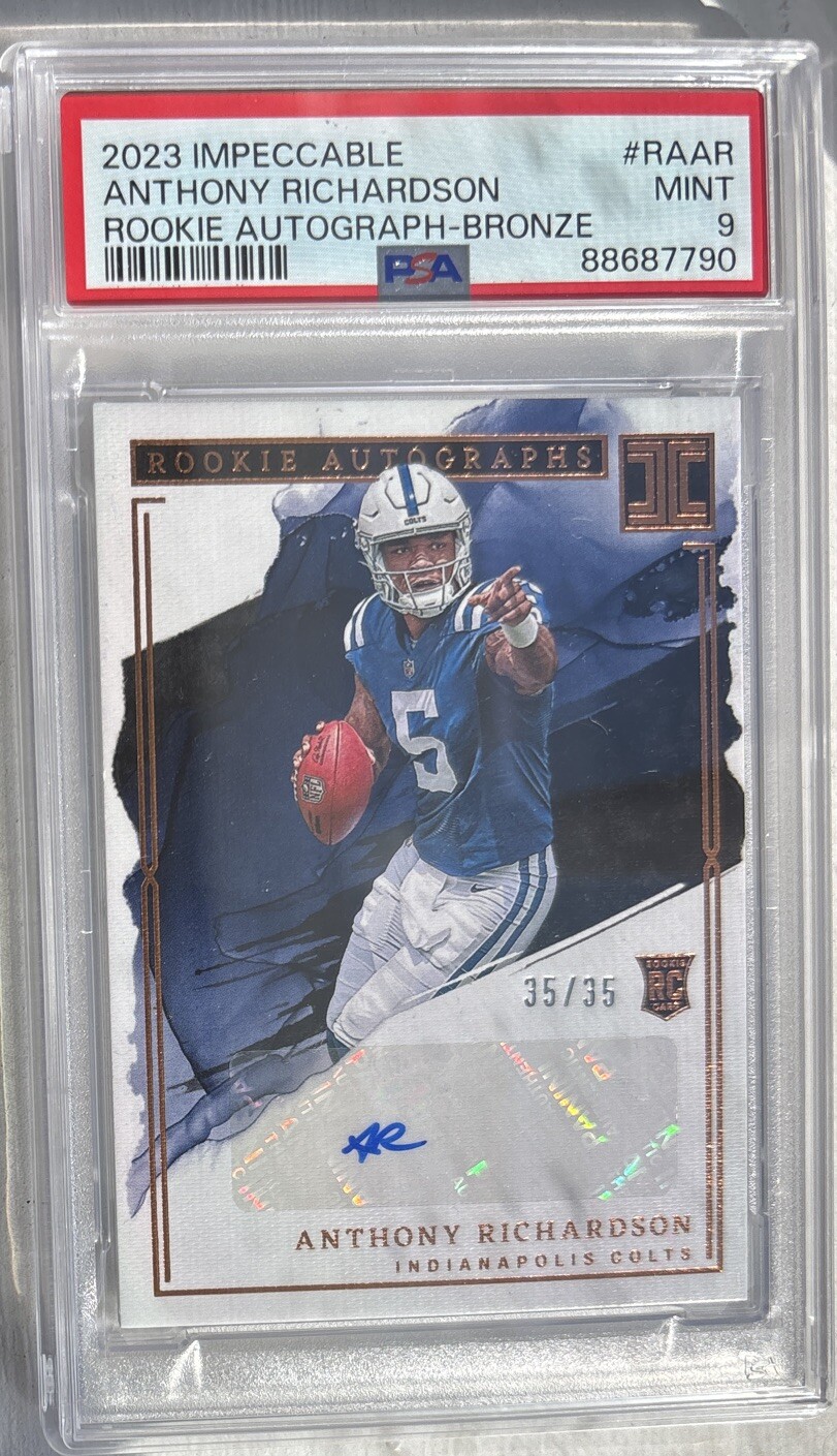 Anthony Richardson Panini Impeccable Rookie Autographs #RAAR Bronze