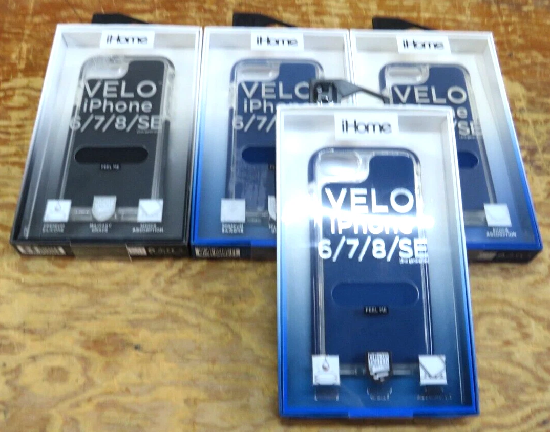 iHome Velo Silicone Impact Case for iPhone SE/6/7/8 LOT of 4.