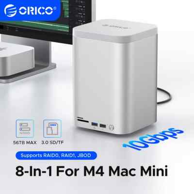 ORICO M.2 SSD 3.5'' Hard Drive Enclosure Type C Docking Station for Mac Mini M4
