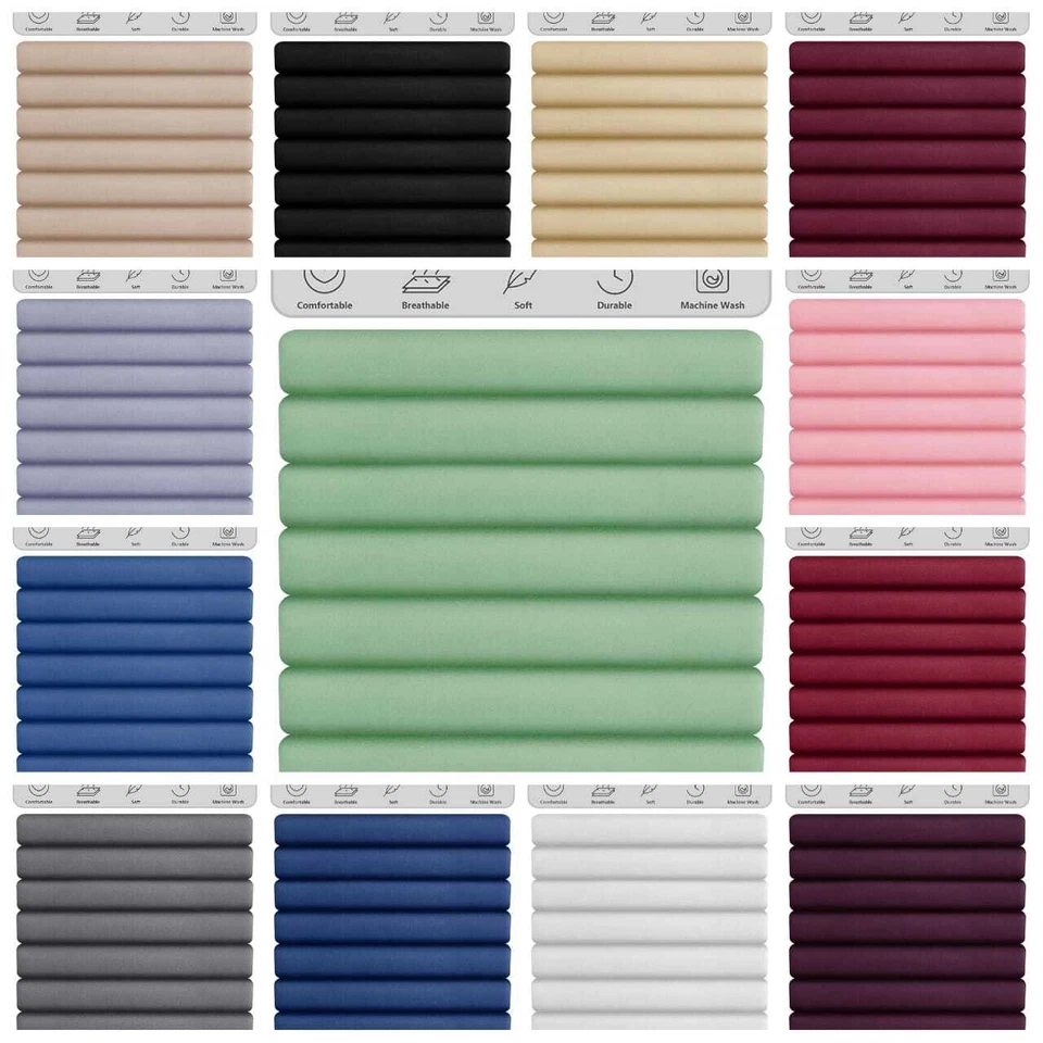 Flat Sheet Bed Sheets Polyester Cotton Percale 180 TC Single Double King - Image 2 of 2