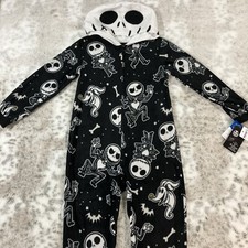 The Nightmare Before Christmas Pajamas 6/7 Kids Hooded Suit Costume Fleece B