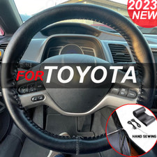15 Volante De Cuero Genuino Para For Toyota Negro Nuevo Diy 15 Volante De Cuero Genuino Para For Toyota Negro Nuevo Diy