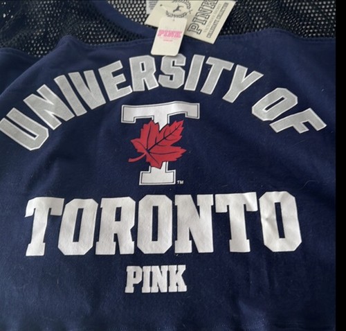Pink Victoria's Secret University of Toronto kurz geschnittenes Jersey-Shirt Gr. Small neu mit Etikett - Bild 7 von 7