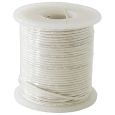 100 Feet White 22 Gauge Stranded Hook-Up Wire, Tinned Copper, PVC Insulation