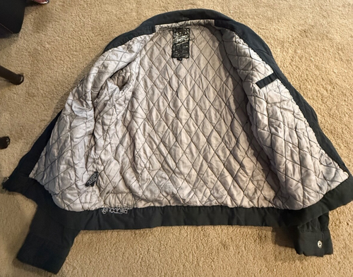 Billabong Jacket Mens Black Quilted inside Size Medium Pockets Logos EUC - Picture 4 of 10