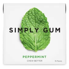 | Peppermint | Plant- Based Chewing Gum | Pack of Six (90 Pieces Total) | Syn...