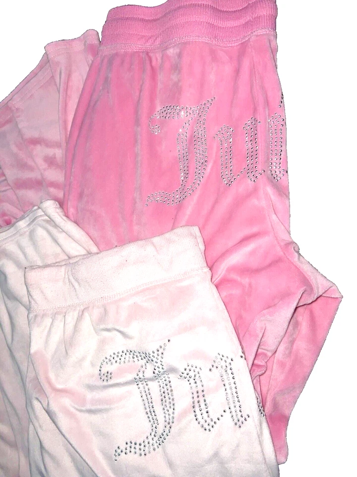 2 piezas Juicy Couture Ropa de dormir Pijama Pantalones Acampanados, Rosa, L, XL Terciopelo Terciopelo Bling Foto 4 de 4