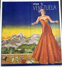 Vintage 1930's Come to Venezuela Travel Brochure Tourist Guide Art Deco 30's