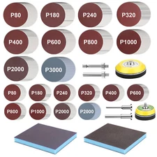160 x 2 & 3" Sanding Discs Kit 80-3000 Grit Wet Dry Hook Loop Sandpaper Pads