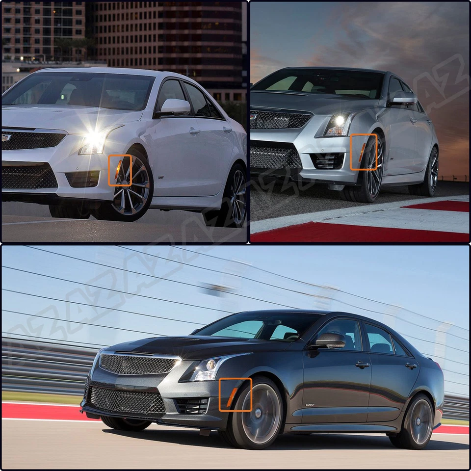 For Cadillac ATS CTS 2015-2019 LED Side Marker Light Amber Front Bumper Lamp 2X Foto 3 de 4