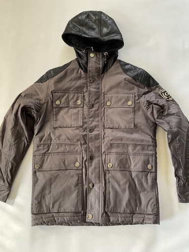 Guess Men’s Multi Pocket Coated Jacket With Hood And Contrasting Patches Size S - Picture 6 of 12