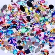 Mix Shape Mix Size Flat Back Resin Crystal Rhinestones Beads Applique Nail 300pc