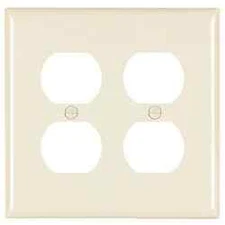 Pass & Seymour TP82LA Wallplate Duplex Receptacle Nylon Standard - Light Almond