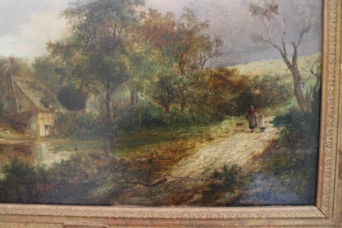 Joseph Thors oil on canvas,signed Painting original frame early piece large - Picture 6 of 12