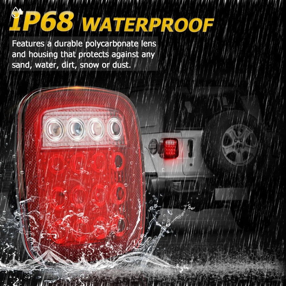 For Freightliner Cascadia 2008-2016 16 LED Tail LightsBrake Turn Signal Lamps - Image 3 of 4