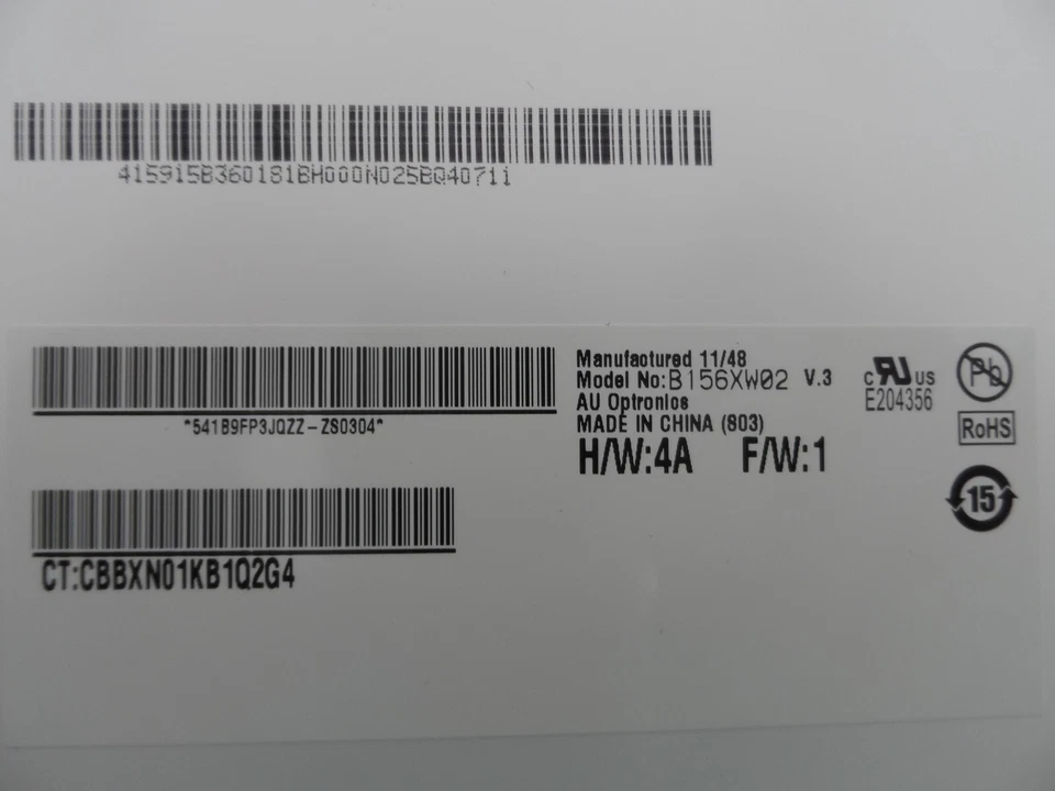 AUO 15,6" LED Display 1366x768 WXGA 16:9 Matt 40Pin B156XW02-V3 B156XW02 V.3 TFT - Bild 2 von 4