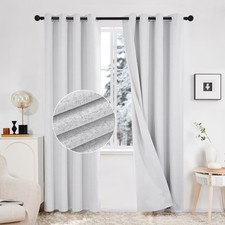 Total Blackout Curtains Linen Curtains Room Darkening Curtains with Grommets ...