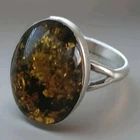 Vintage Baltic Amber Sterling Silver Oval Cabochon Ring 7.5 Gorgeous!