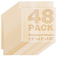 Basswood Sheets 12"x12"x1/8",3mm Basswood for Laser Cutting,Thin Plywood Boar...