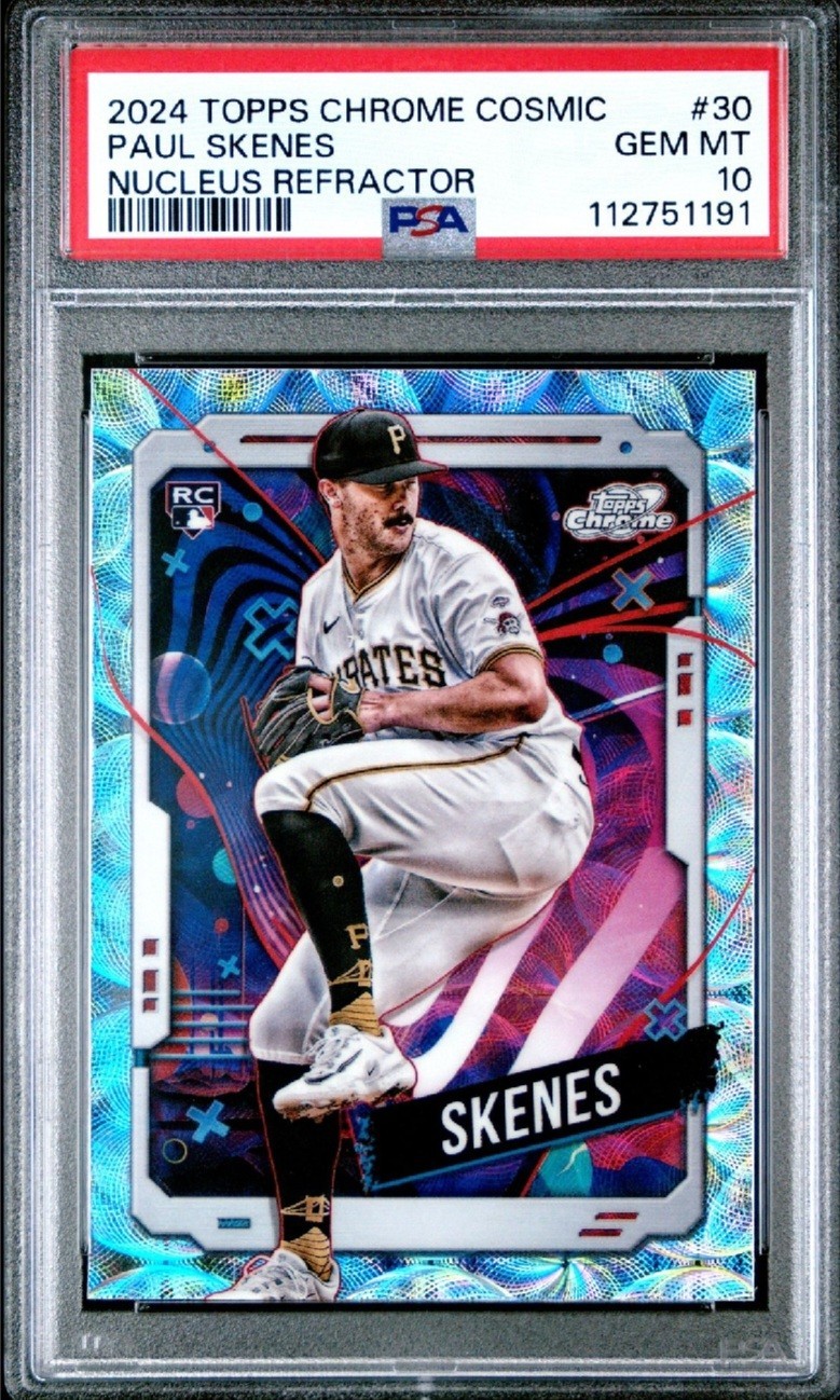 2024 Topps Chrome Cosmic Nucleus Refractor RC Paul Skenes PSA 10!