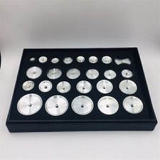 25PCS Aluminum Watch Caseback Press Dies Assortment 10-44mm For Crystal Presser