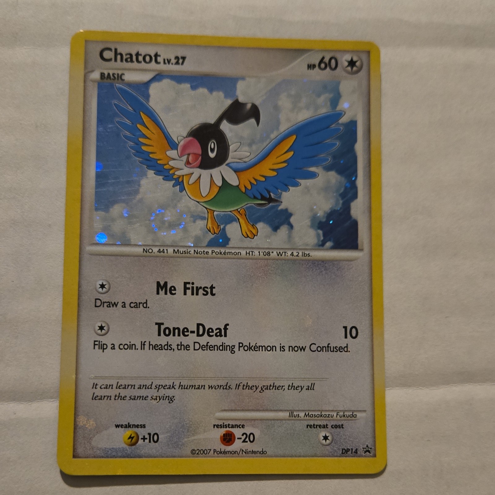 Chatot DP14 Diamond and Pearl Promos Holo Near Mint Condition Pokemon Card