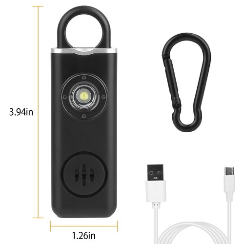 Safety Alarm LED Flashlight Emergency Self Defense Loud Siren Black/ White - Picture 16 of 19