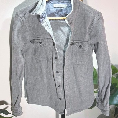 Outerknown Blanket Shirt Mens xxs fit vintage feel light gray flannel surf style