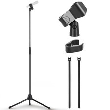 Pyle Tripod Microphone Stand - Height Adjustable Mic Stand for Floor
