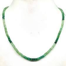 18 Inch Strand Natural Green Strawberry Quartz Necklace Faceted Beads 925 Clasp