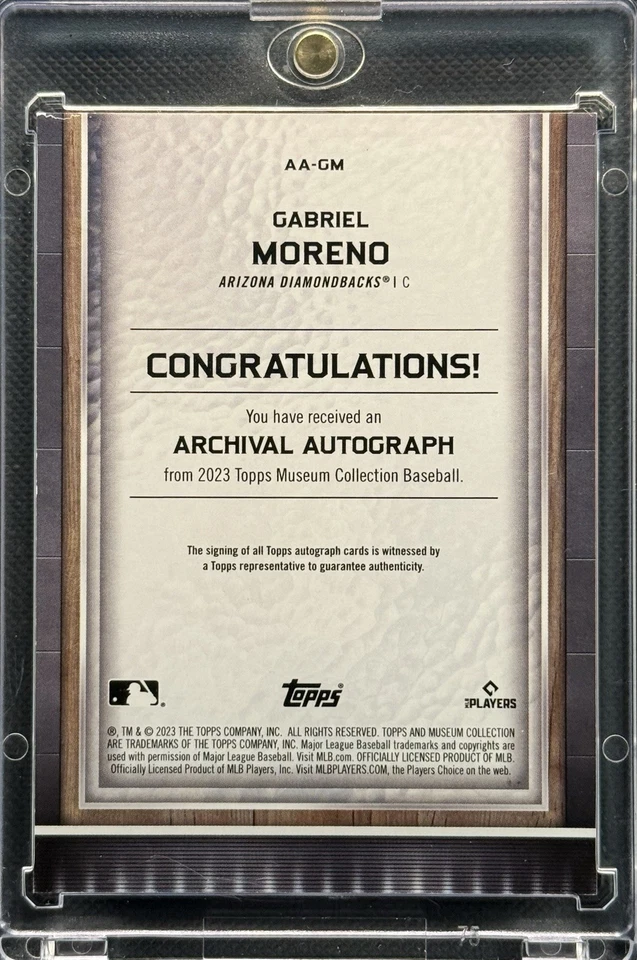 2023 Topps Museum Collection - Archival Autographs Gabriel Moreno #AA-GM /299... - Image 3 of 3