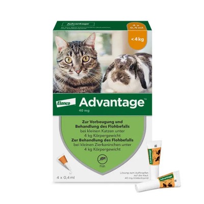 Advantage 40 mg Lsg.f.kl.katzen/kl.zierkaninchen 4X0,4ml - PZN 9670096