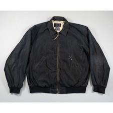 Vintage Faconnable Albert Goldberg Bomber Jacket Mens M Black Water Resistant