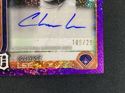2025 Topps Chrome Update Chase Lee RC Rookie Auto Purple Speckle
